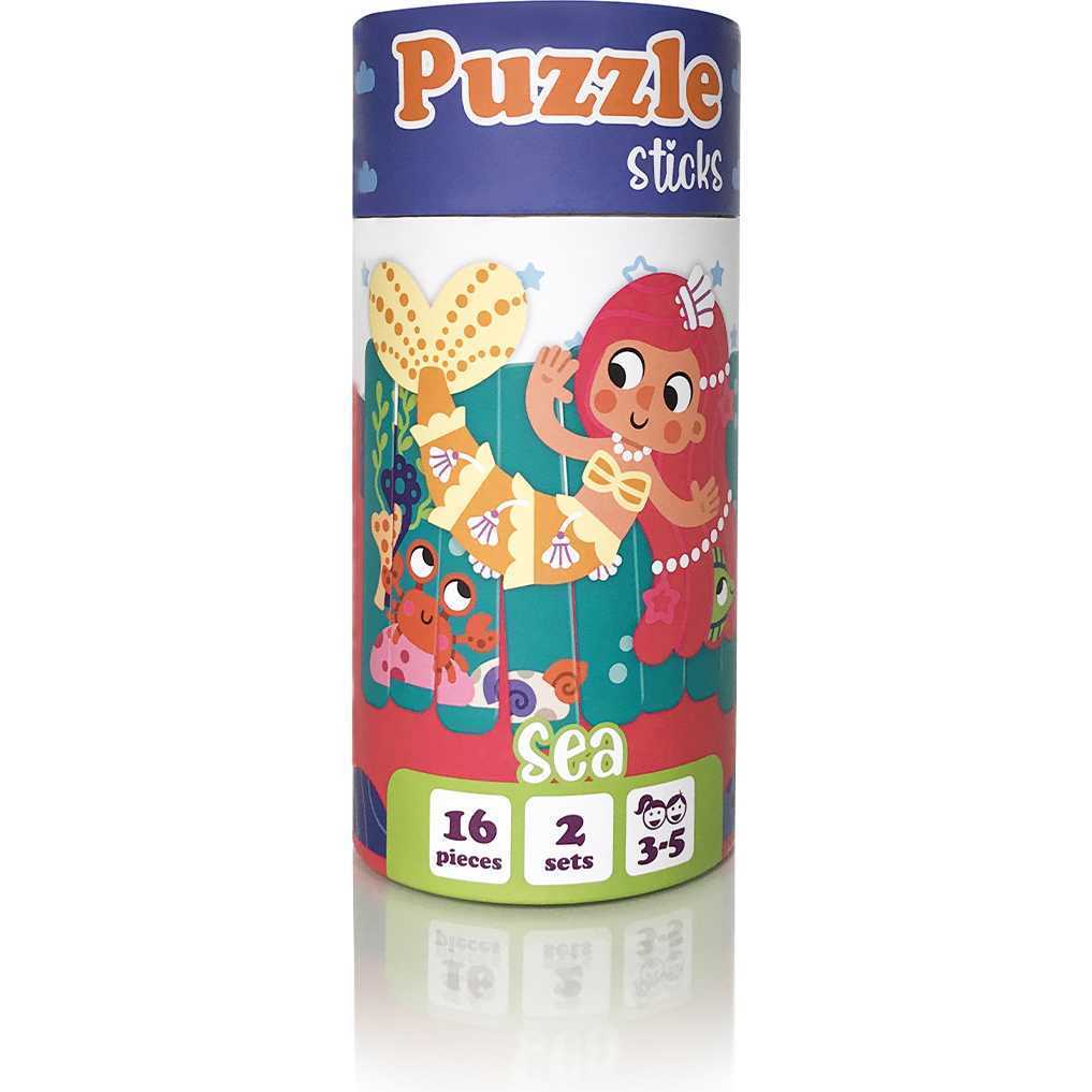 Set puzzle-uri din betisoare Sirena si Calut de mare, 16 piese Roter Kafer RK1090-03