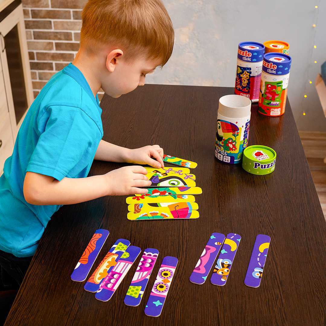 Set puzzle-uri din betisoare Pasari, 16 piese Roter Kafer RK1090-04