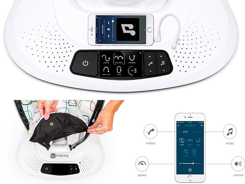  Fotoliu Balansoar Bebelusi 4MOMS MamaRoo 4.0 Plush Silver