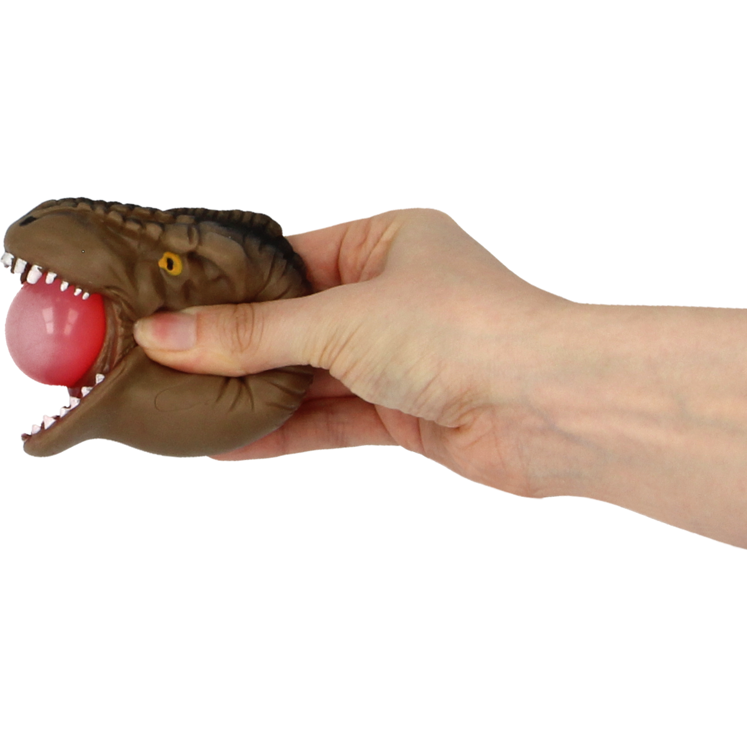 Jucarie antistres Cap Dinozaur cu limba forma balon Keycraft KCNV299