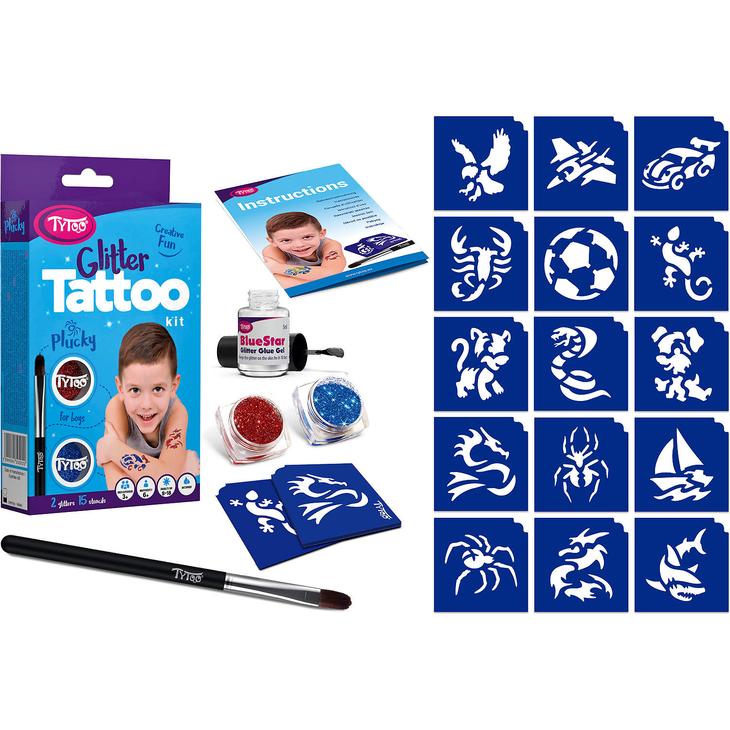 Set tatuaje temporare cu sclipici Plucky Tytoo KKCTT2213011