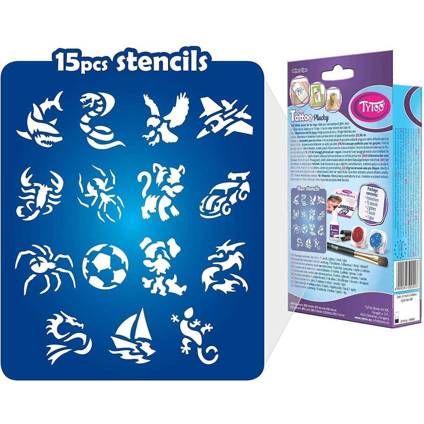 Set tatuaje temporare cu sclipici Plucky Tytoo KKCTT2213011