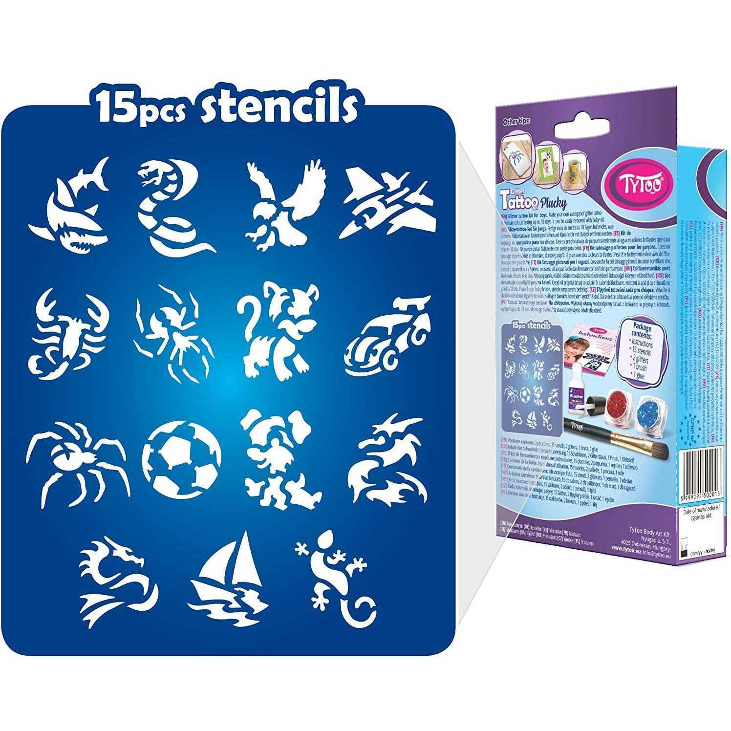 Set tatuaje temporare cu sclipici Plucky Tytoo KKCTT2213011