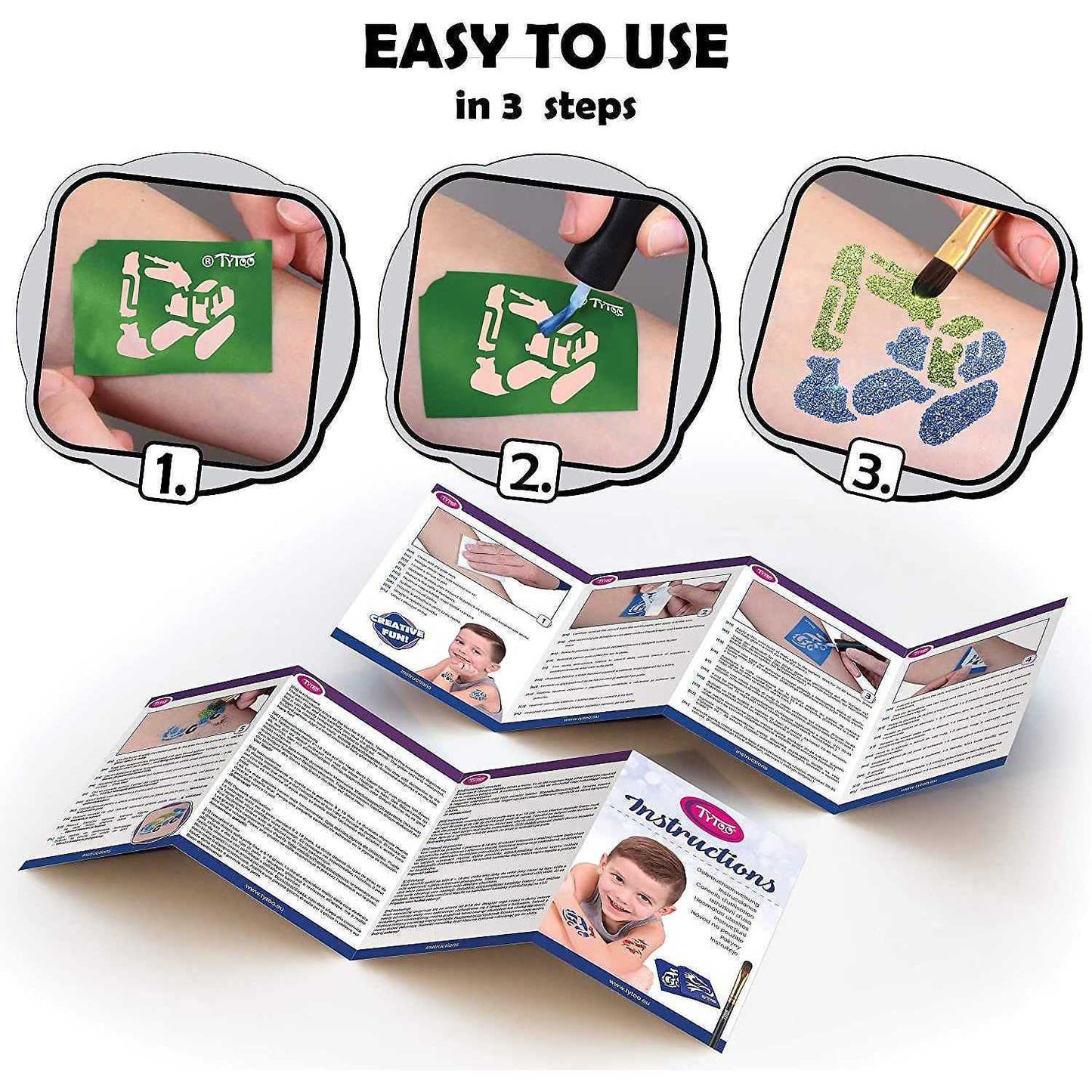 Set tatuaje temporare cu sclipici Vehicles Tytoo KKCTT2213013