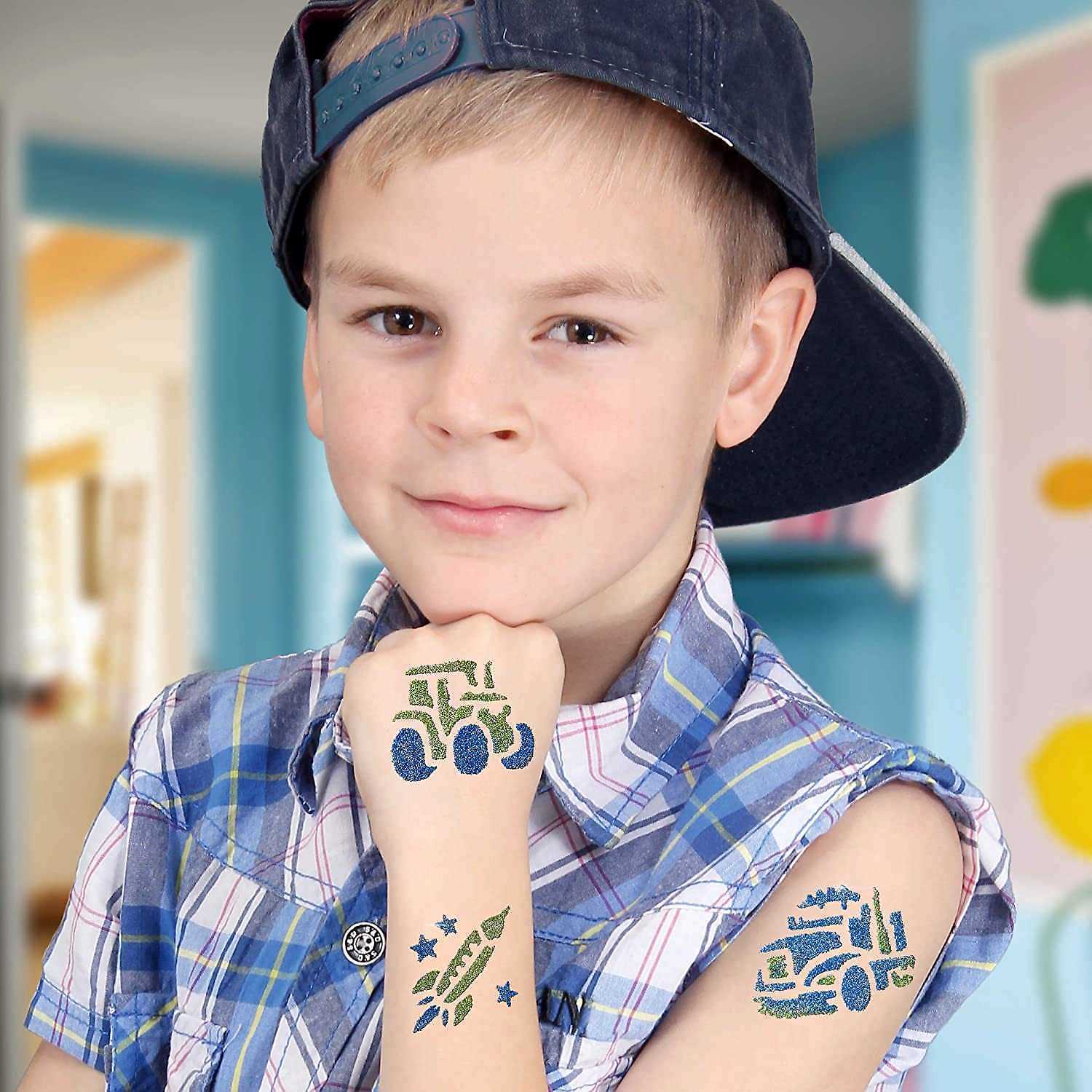 Set tatuaje temporare cu sclipici Vehicles Tytoo KKCTT2213013