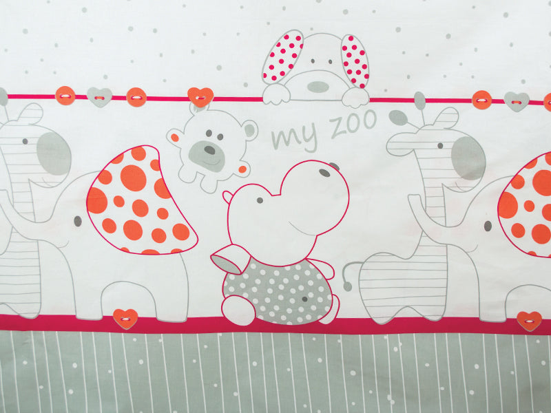 Lenjerie MyKids My Zoo Rosu 4 Piese 140x70
