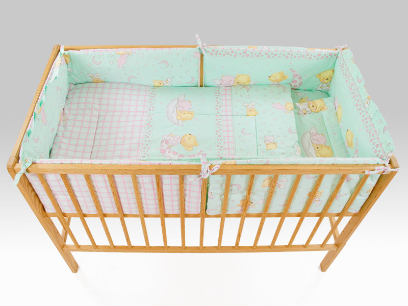 Lenjerie MyKids TEDDY STELUTE Turquoise M1 4+1 Piese 120x60 cm