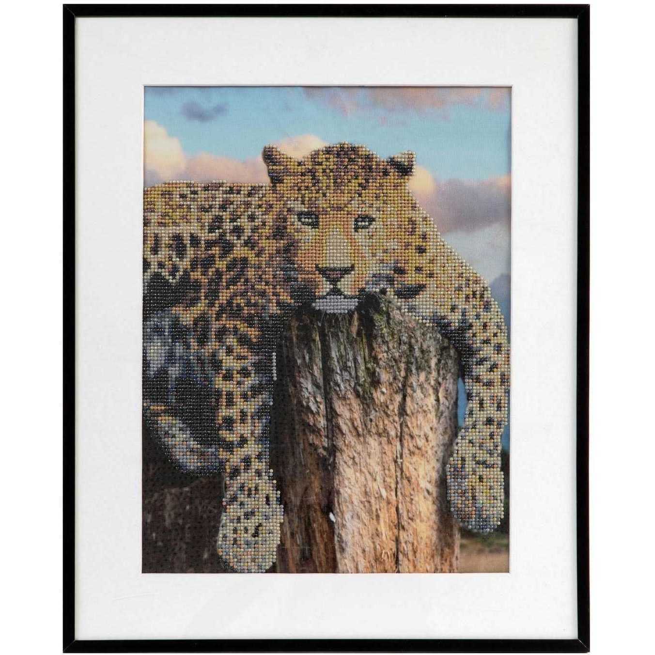 Set creativ cu diamante rotunde Diamond Painting 40x50 cm Leopard Grafix GRCR1057-GE