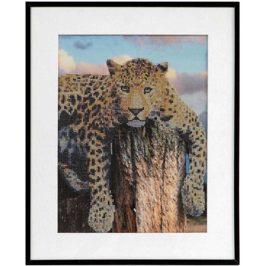 Set creativ cu diamante rotunde Diamond Painting 40x50 cm Leopard Grafix GRCR1057-GE
