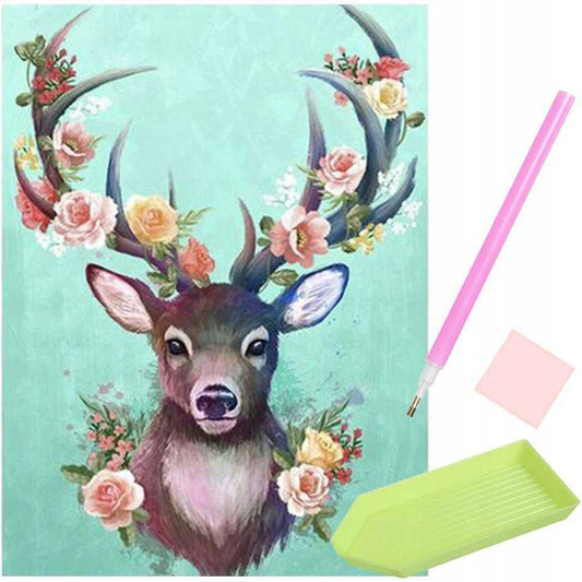 Set creativ cu diamante rotunde Diamond Painting 40x30 cm Caprioara Iso Trade MY17810