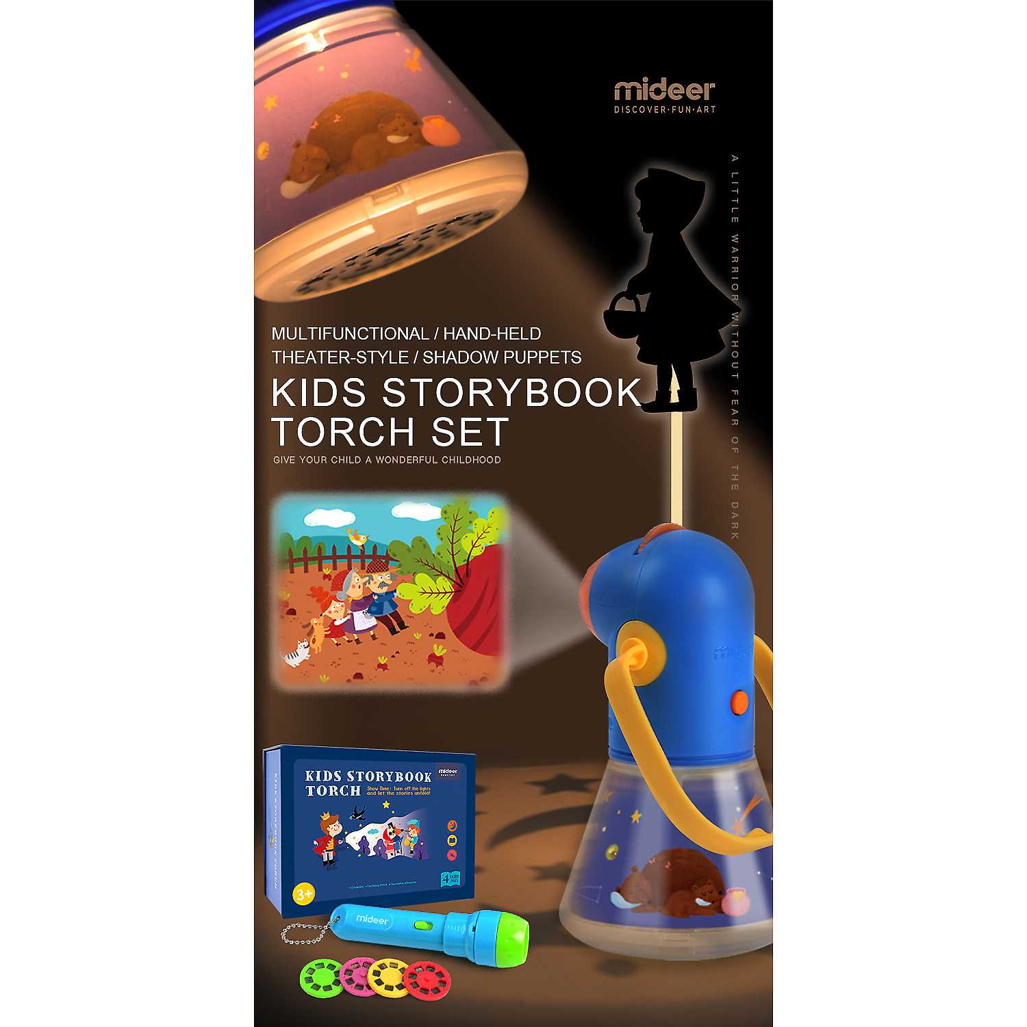 Proiector cu 12 povesti si lampa de veghe Mideer CT7026