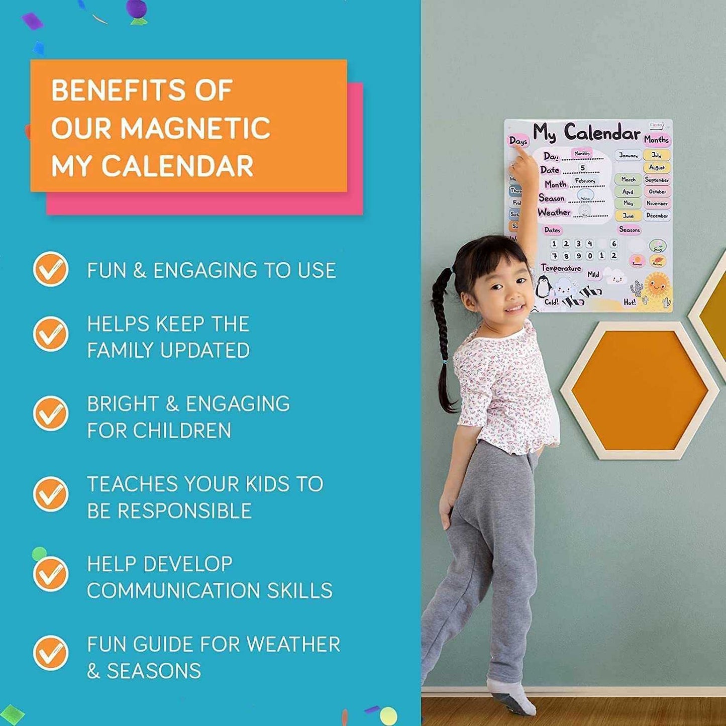 Calendarul meu magnetic, 31 x 35 cm, 40 cm Fiesta Crafts FCT-2634