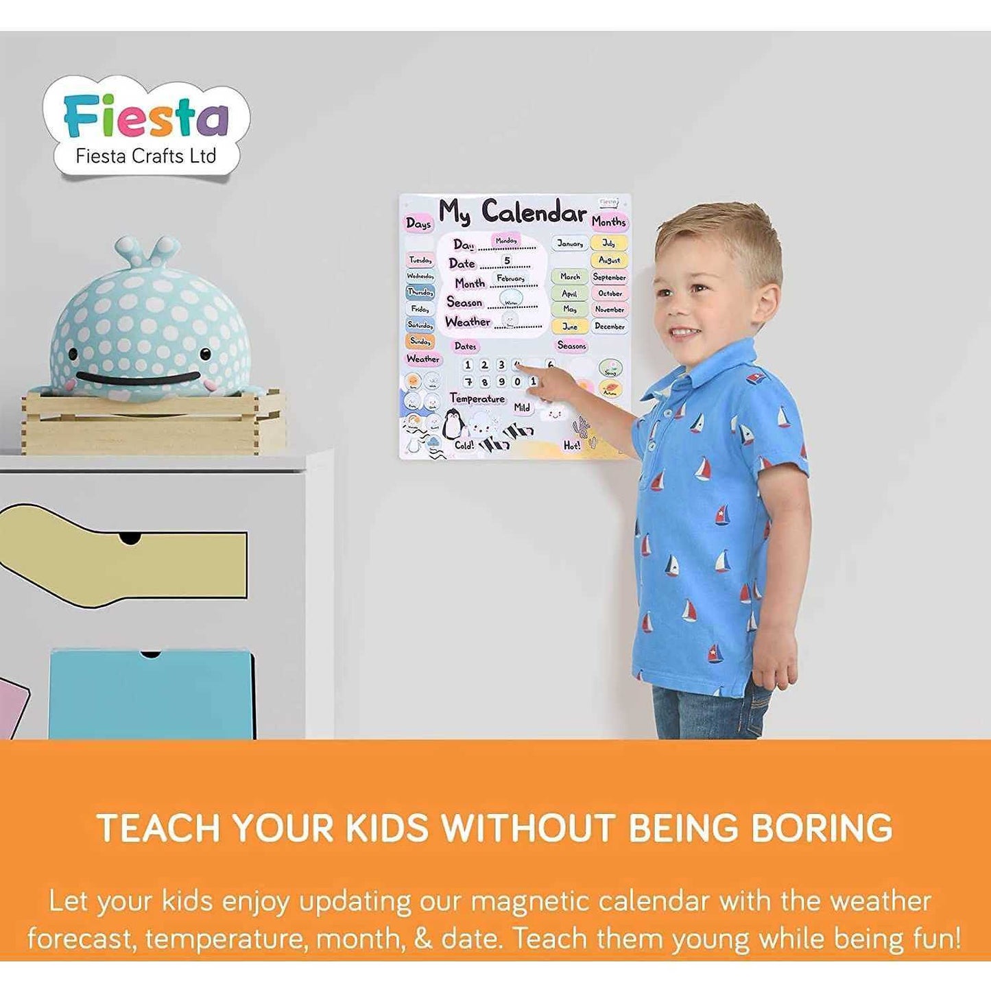 Calendarul meu magnetic, 31 x 35 cm, 40 cm Fiesta Crafts FCT-2634