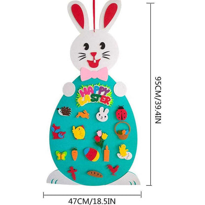 Iepuras din fetru cu 19 decoratiuni, Paste, 95x47 cm Bambinice BN049