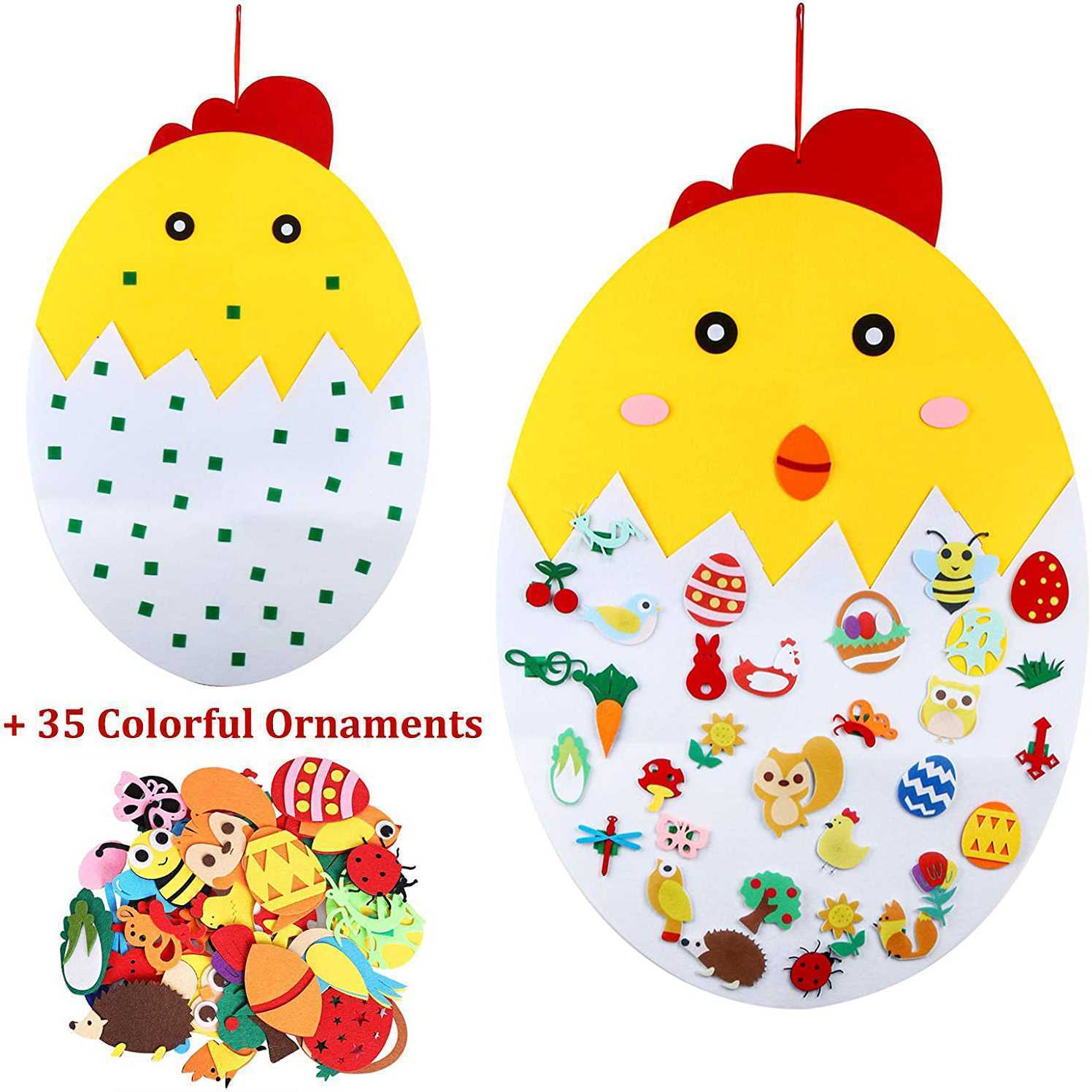 Puisor din fetru cu 35 decoratiuni, Paste, 91x61 cm Bambinice BN050