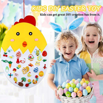 Puisor din fetru cu 35 decoratiuni, Paste, 91x61 cm Bambinice BN050