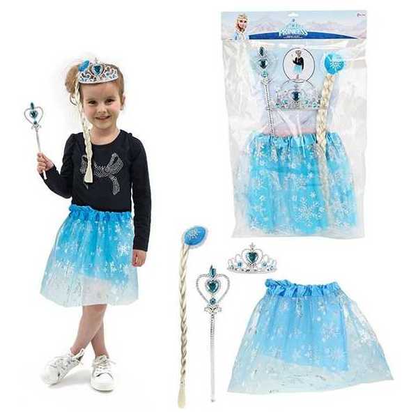 Costum Ice Princess cu Fustita, Diadema si Bagheta magica. Toi-Toys TT12456