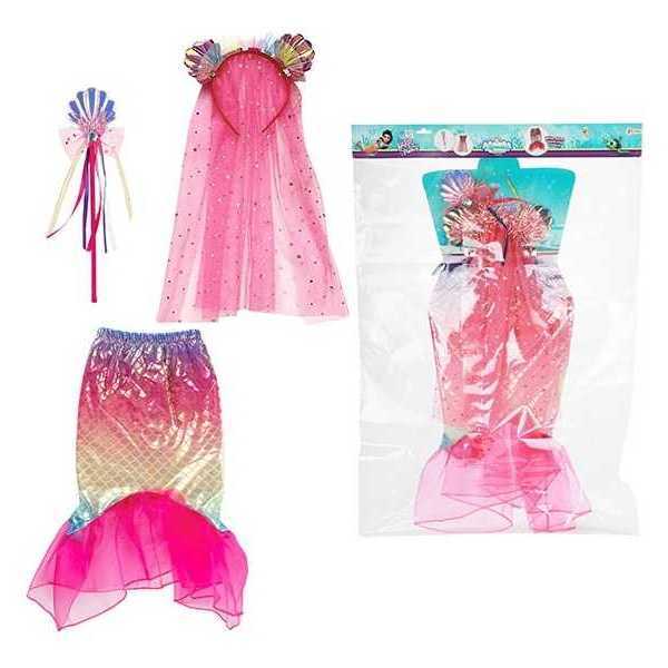 Costum Sirena cu Fustita, Diadema si Bagheta Magica Toi-Toys TT12147A