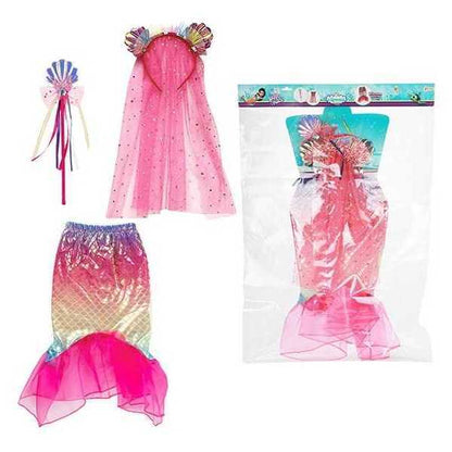 Costum Sirena cu Fustita, Diadema si Bagheta Magica Toi-Toys TT12147A