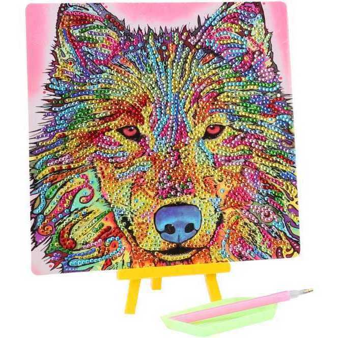 Set creativ cu diamante rotunde Diamond Painting Extra Shiny Animal 20x20 cm Toi-Toys TT47169Z