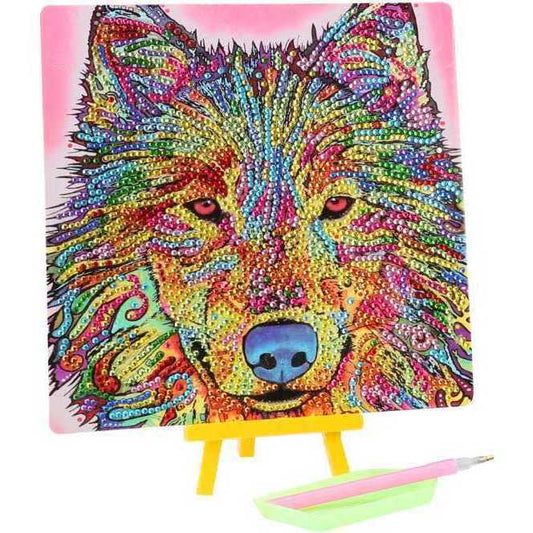 Set creativ cu diamante rotunde Diamond Painting Extra Shiny Animal 20x20 cm Toi-Toys TT47169Z