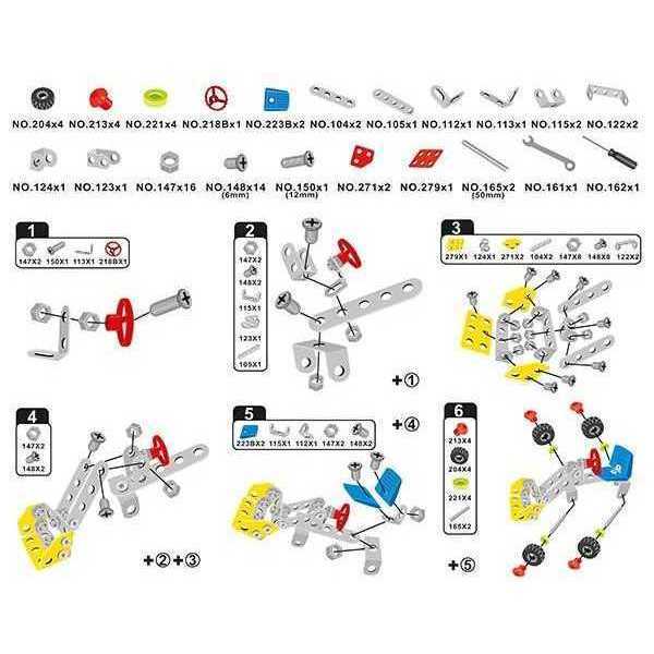 Set de Constructie Metalic Vehicule Metal 3D Toi-Toys TT43212Z