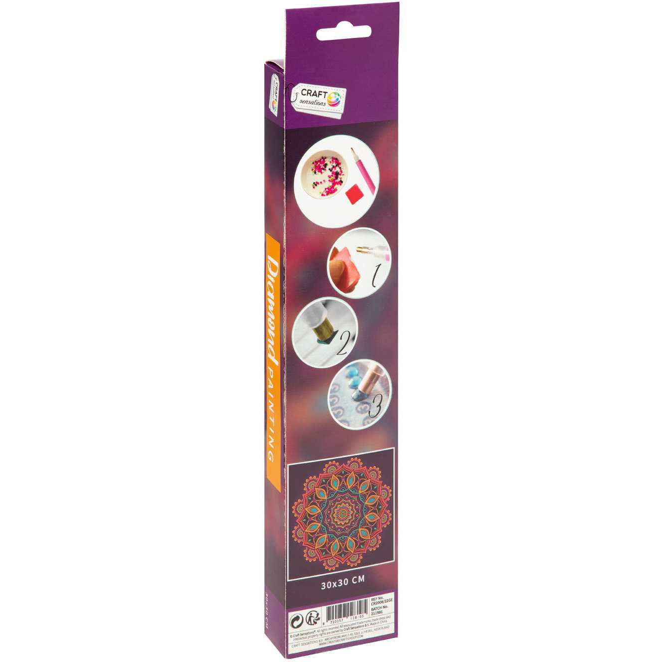 Set creativ cu diamante rotunde Diamond Painting 30x30 cm Grafix GRCR2009-22GE