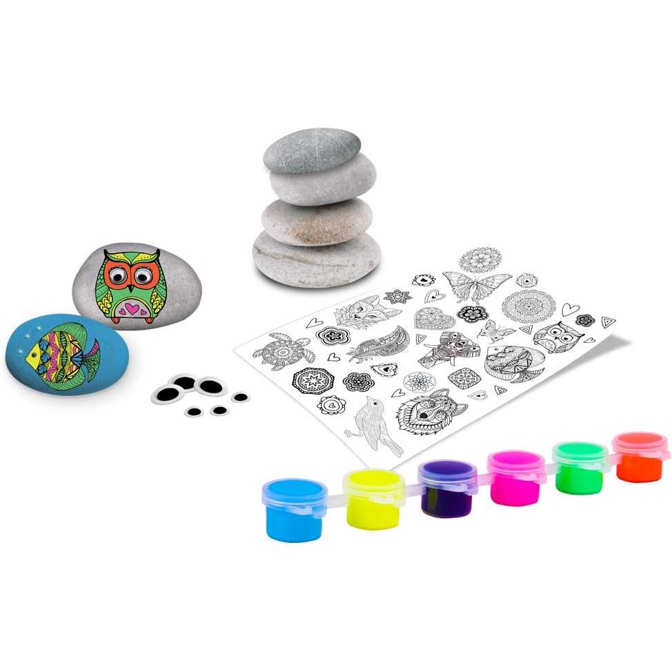 Set pictura pe pietre Neon 19 piese Grafix GR200052