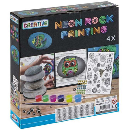 Set pictura pe pietre Neon 19 piese Grafix GR200052