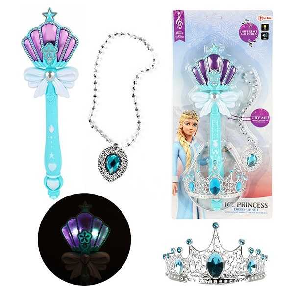 Set Bagheta magica cu sunete si lumini, diadema si colier Toi-Toys TT12545A