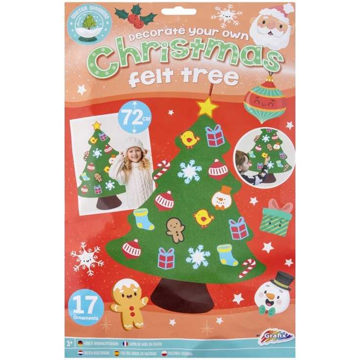 Brad de Craciun din Fetru cu 17 decoratiuni Grafix GR800022