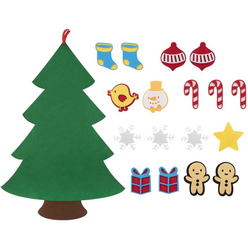 Brad de Craciun din Fetru cu 17 decoratiuni Grafix GR800022