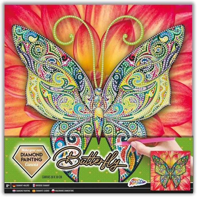 Set creativ cu diamante rotunde pe panza Diamond Painting 30x30 cm Grafix GR260011