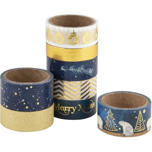 Set 8 role banda adeziva decorativa Wahi Tape Craciun Grafix GR0510KGE