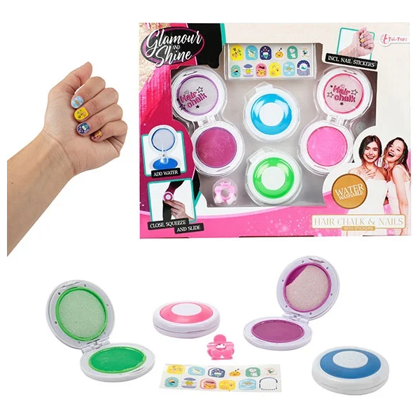 Set creta par 4 culori cu suport inclus Glamour Shine Toi-Toys TT45745A