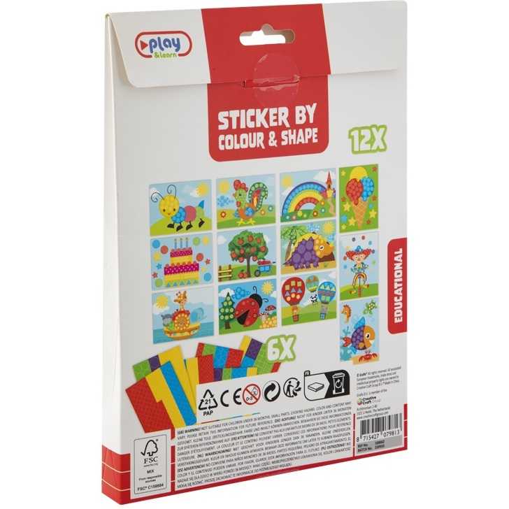 Set creativ cu stickere pe culori si forme Grafix GR100062