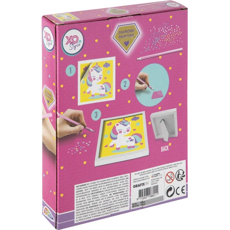 Set creativ cu diamante rotunde cu Rama Inclusa Diamond Painting 15x15 cm Grafix GR260002