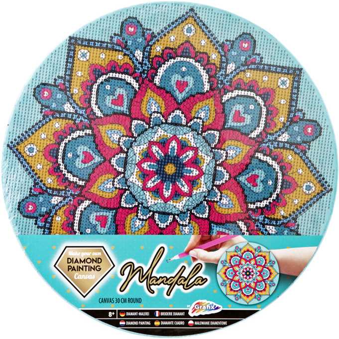 Set creativ cu diamante rotunde pe panza Mandala Diamond Painting 30x30 cm Grafix GR260016