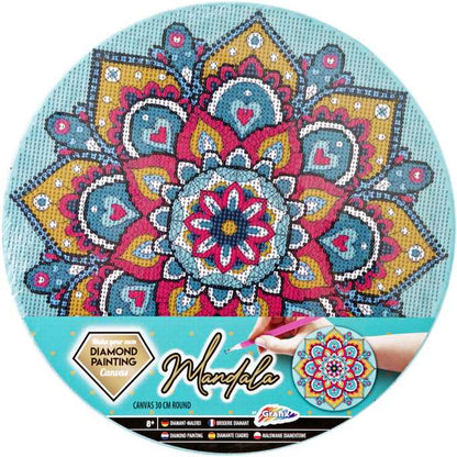 Set creativ cu diamante rotunde pe panza Mandala Diamond Painting 30x30 cm Grafix GR260016