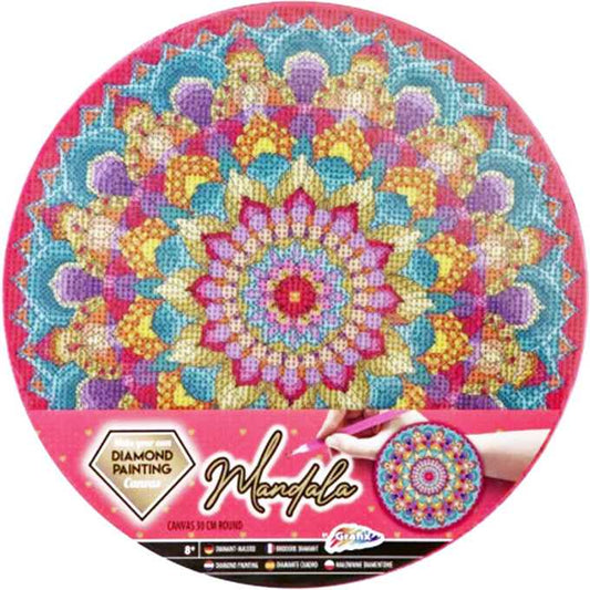 Set creativ cu diamante rotunde pe panza Mandala Diamond Painting 30x30 cm Grafix GR260016