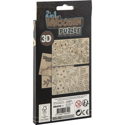 Puzzle Lemn 3D Animale Grafix GR400077