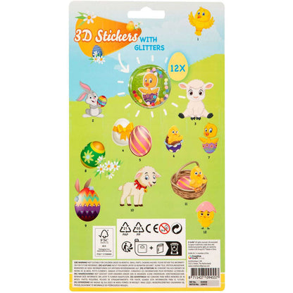 Set 12 stickere cu sclipici 3D Paste Grafix GR810028