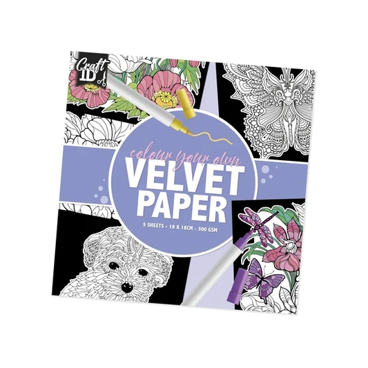 Set pictura 5 planse de colorat catifelate Velvet Paper 18x18cm Grafix GRCR0352-22GE