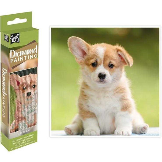 Set creativ cu diamante rotunde Catelus Diamond Painting 20x20 cm Grafix GRCR2092-23GE1