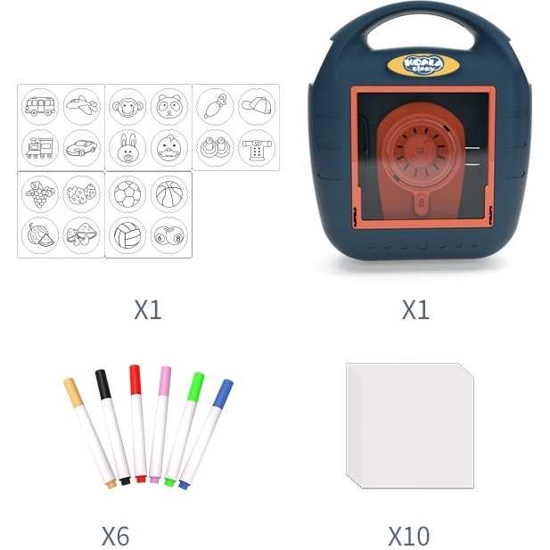 Proiector desen cu 20 sabloane si 6 carioci 22.5 x 18 x 6 cm Koala Diary KD80309