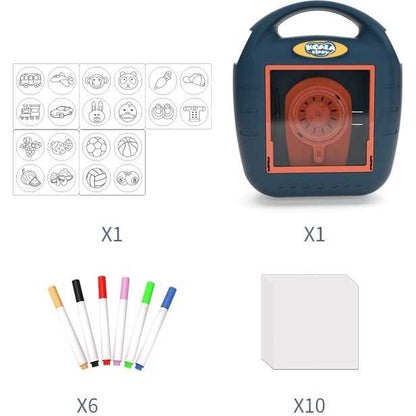 Proiector desen cu 20 sabloane si 6 carioci 22.5 x 18 x 6 cm Koala Diary KD80309