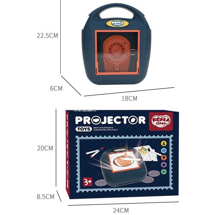 Proiector desen cu 20 sabloane si 6 carioci 22.5 x 18 x 6 cm Koala Diary KD80309