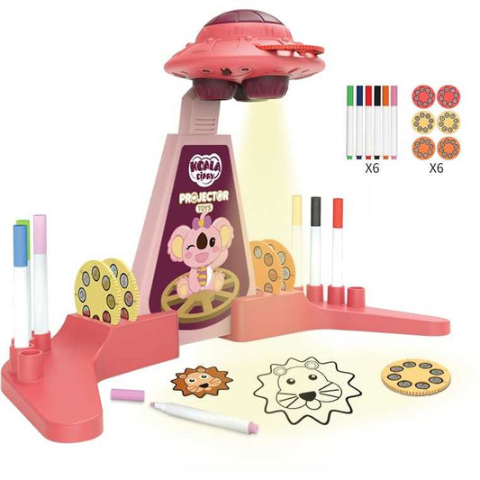 Proiector desen cu 6 diapozitive si 6 carioci incluse Koala Diary KD80308