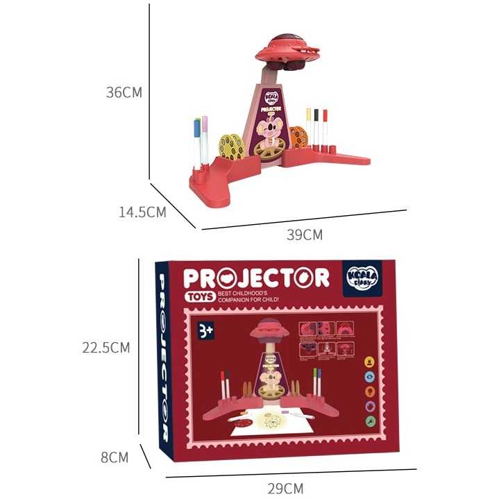 Proiector desen cu 6 diapozitive si 6 carioci incluse Koala Diary KD80308