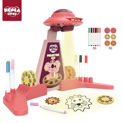 Proiector desen cu 6 diapozitive si 6 carioci incluse Koala Diary KD80308